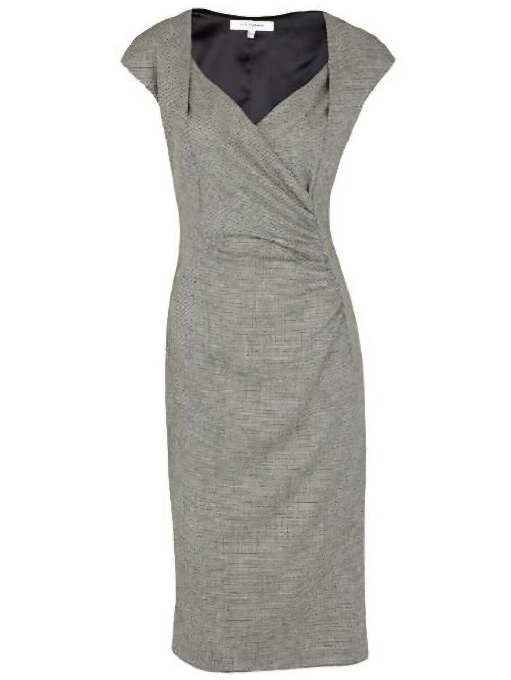 LK Bennett Grey Cap-Sleeve Midi Sheath Dress